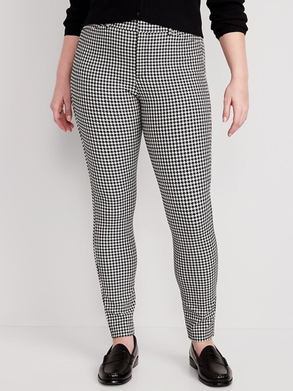 Old Navy High Rise Pixie Ankle Pants in Black & White Houndstooth, Women's 16